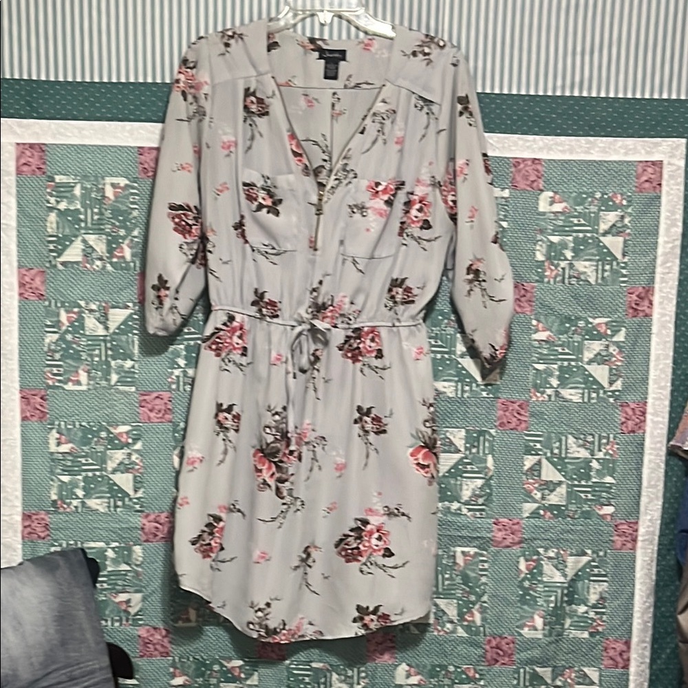 Floral Print Grey Dress by Justify